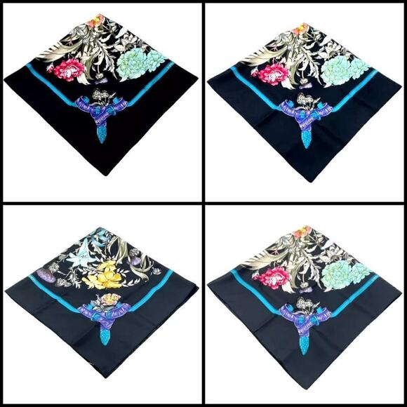 Hermes Silk Scarf Carré 90 Regina Her Majesty The Queen Black W/Box Rare - Picture 5 of 16